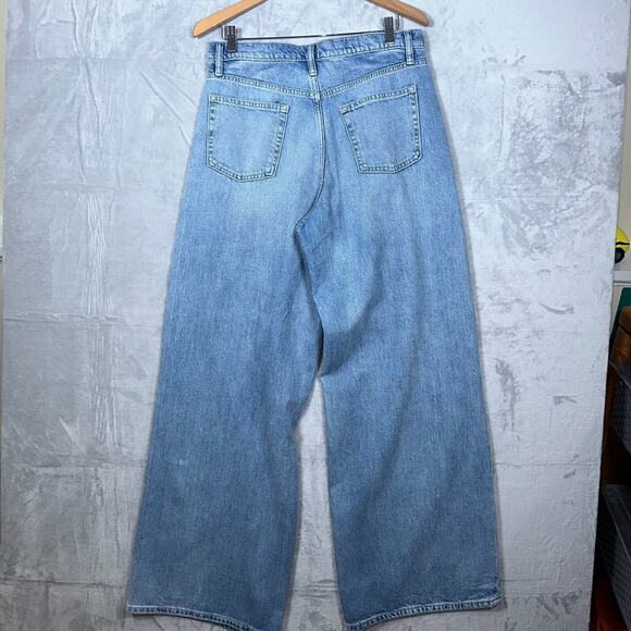 GAP Jeans Womens 30 10 Tall Baggy Mid Rise Ultrasoft Wide Leg Light Wash See Pic - Picture 2 of 15